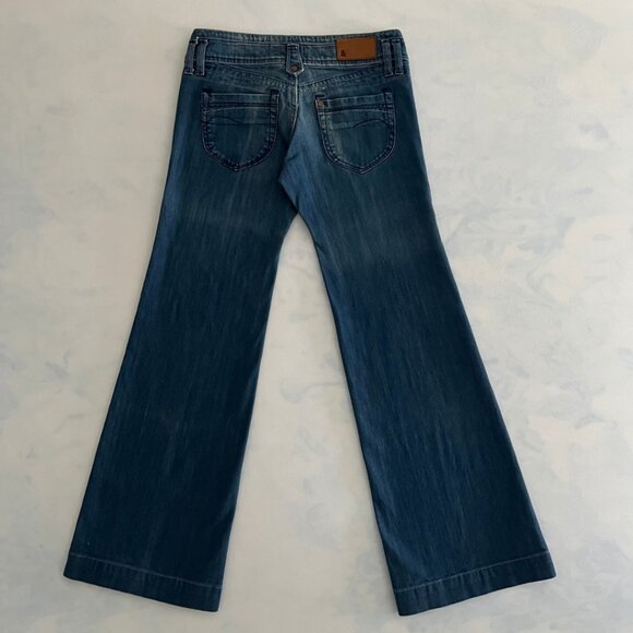 H&M Low Rise Flary Dark Wash Denim Jeans - Picture 2 of 8